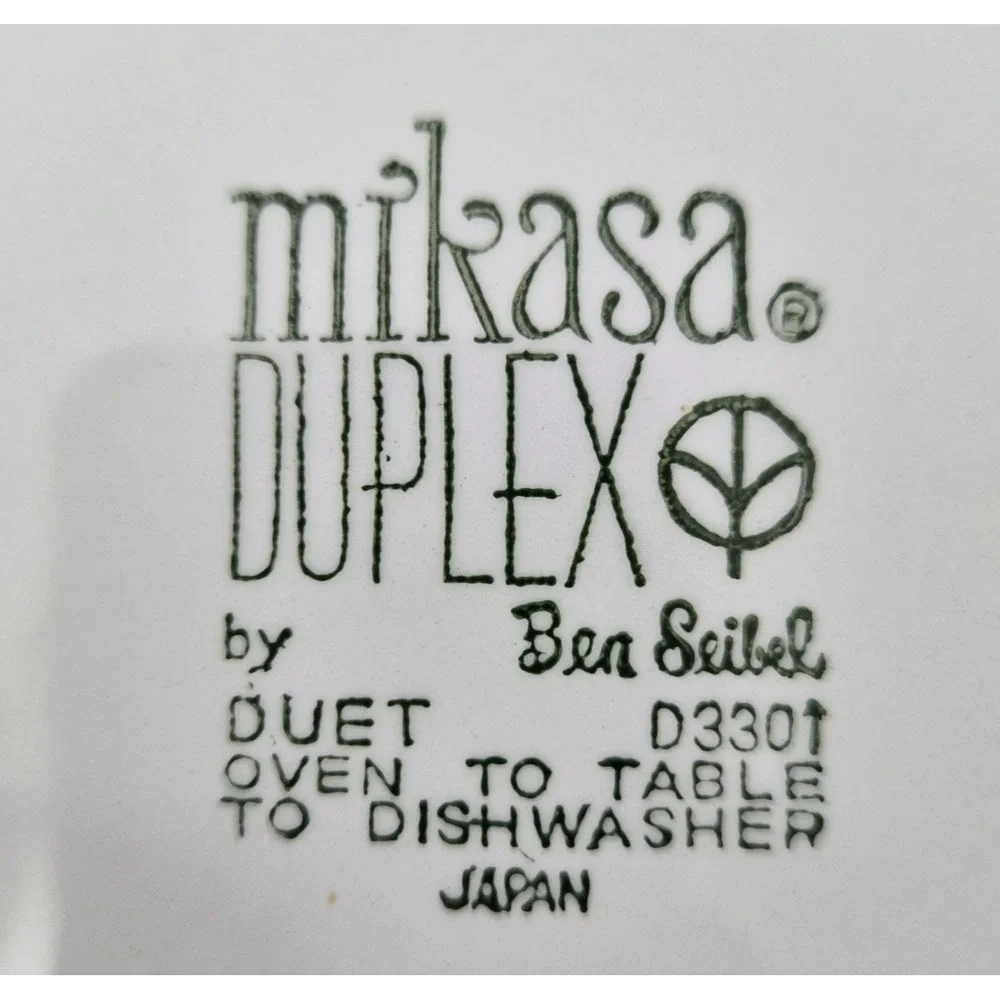 VTG Mikasa Duplex Plates Ben Seibel Duet 4 Dinner & 4 Salad Yellow Floral